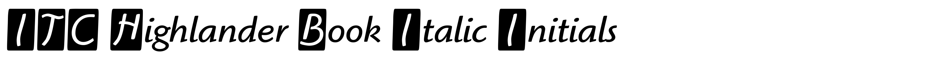 ITC Highlander Book Italic Initials